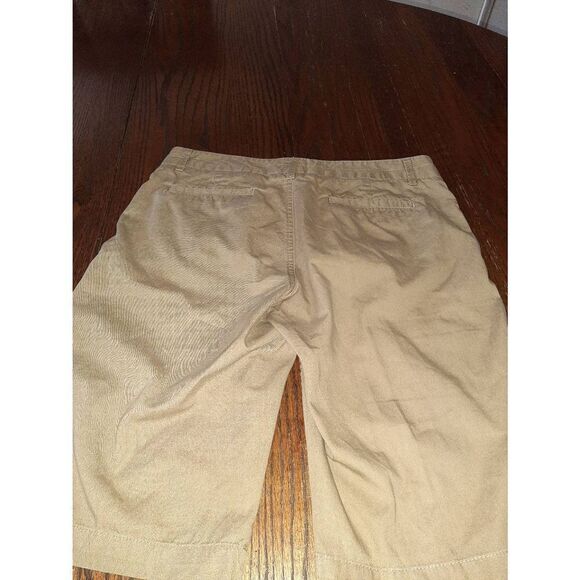 Size 4 Banana Republic Brown Flat Front Pleated Leg Cotton Casual Shorts Pockets - Picture 2 of 2